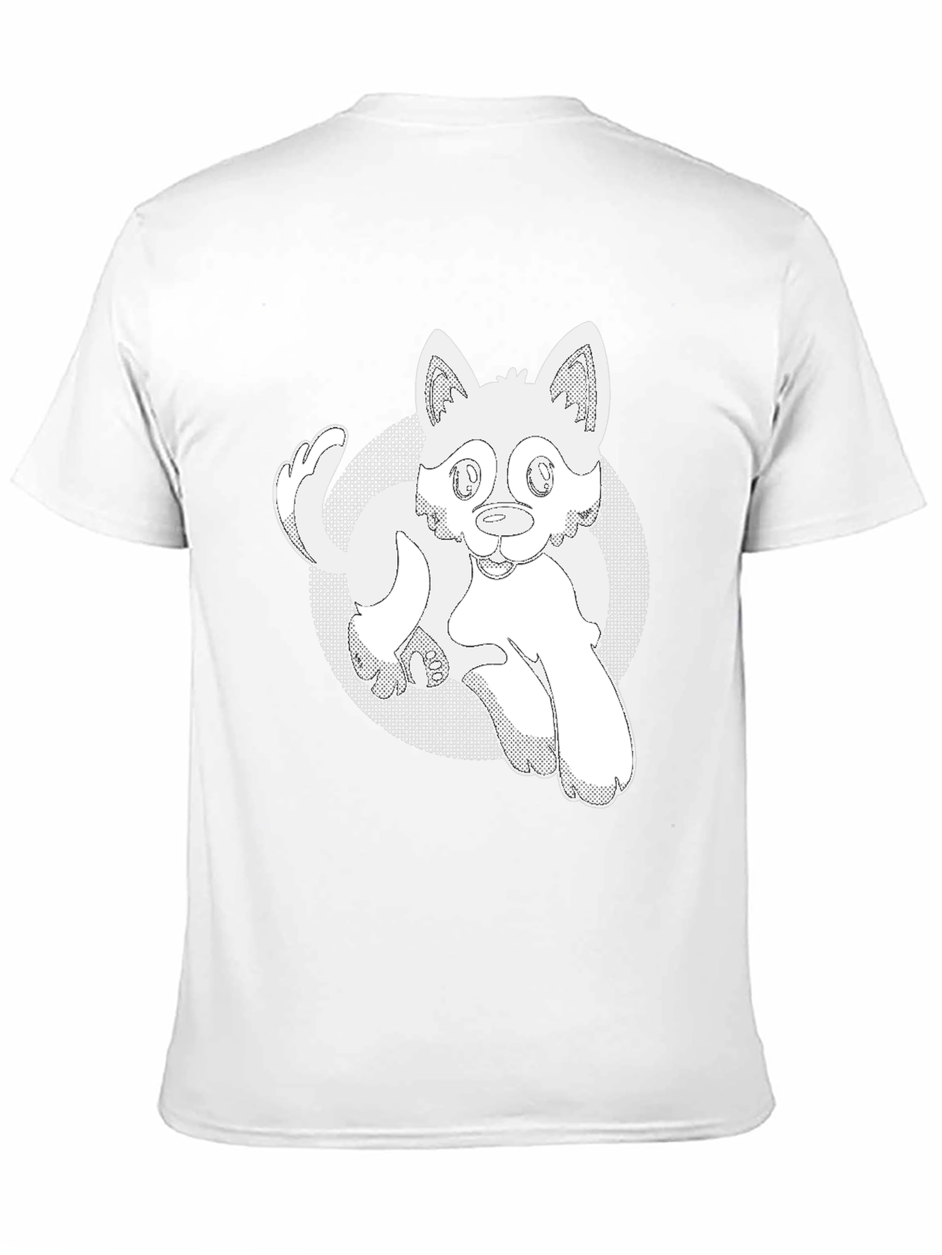 Cartoon Dog Graphic T-Shirt - Black Cotton Tee