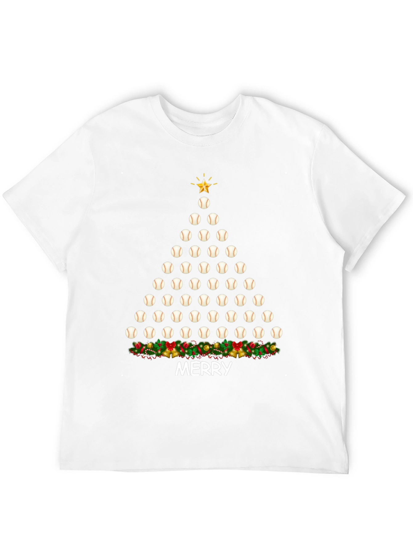 Baseball Christmas Tree T-Shirt