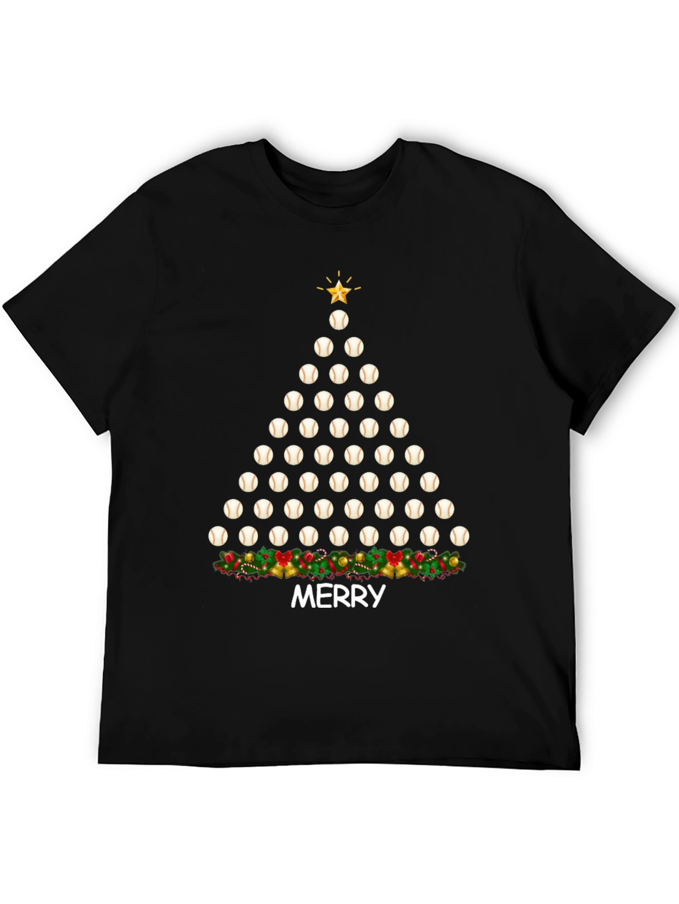 Baseball Christmas Tree T-Shirt