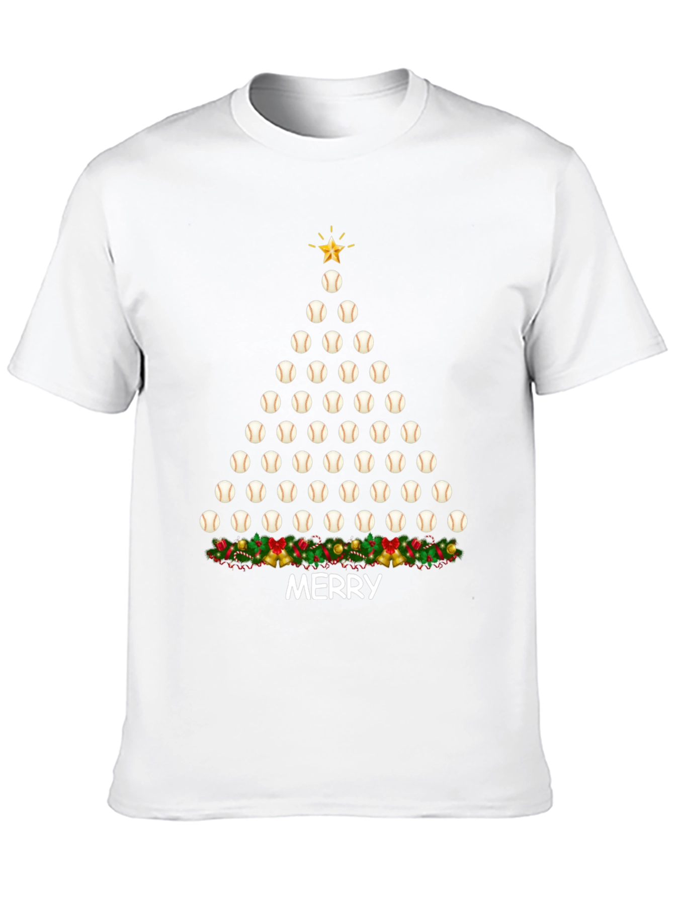 Baseball Christmas Tree T-Shirt