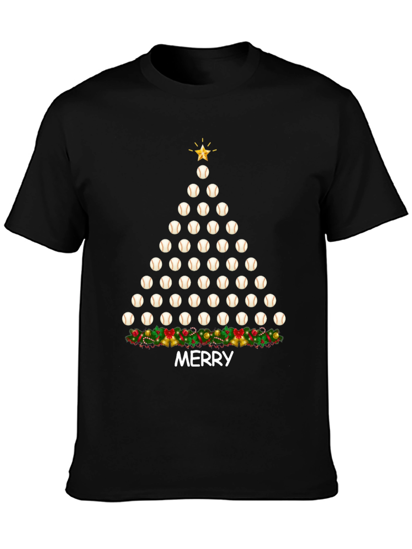 Baseball Christmas Tree T-Shirt