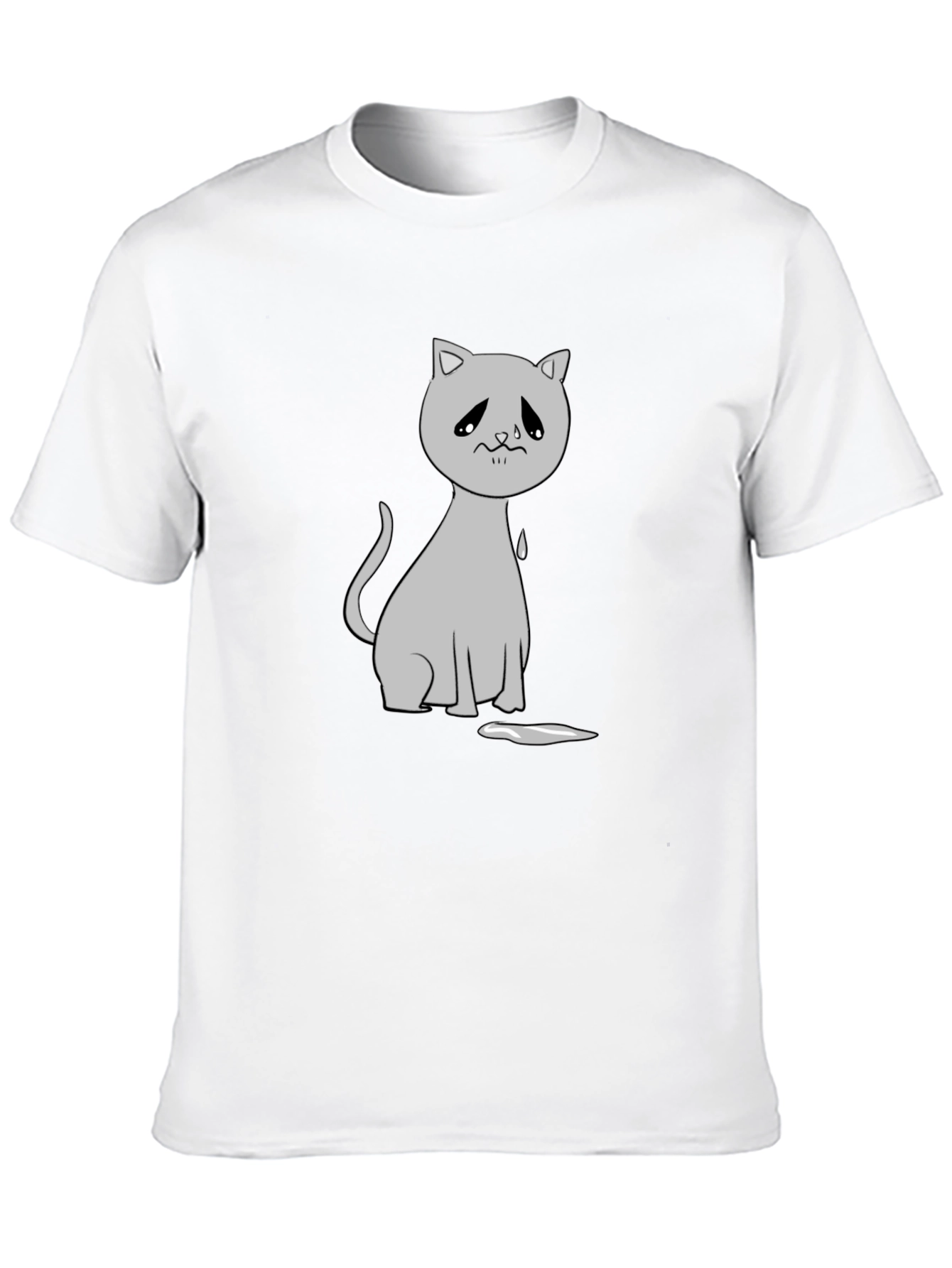 Sad Cat Graphic Tee - Unisex Black T-Shirt