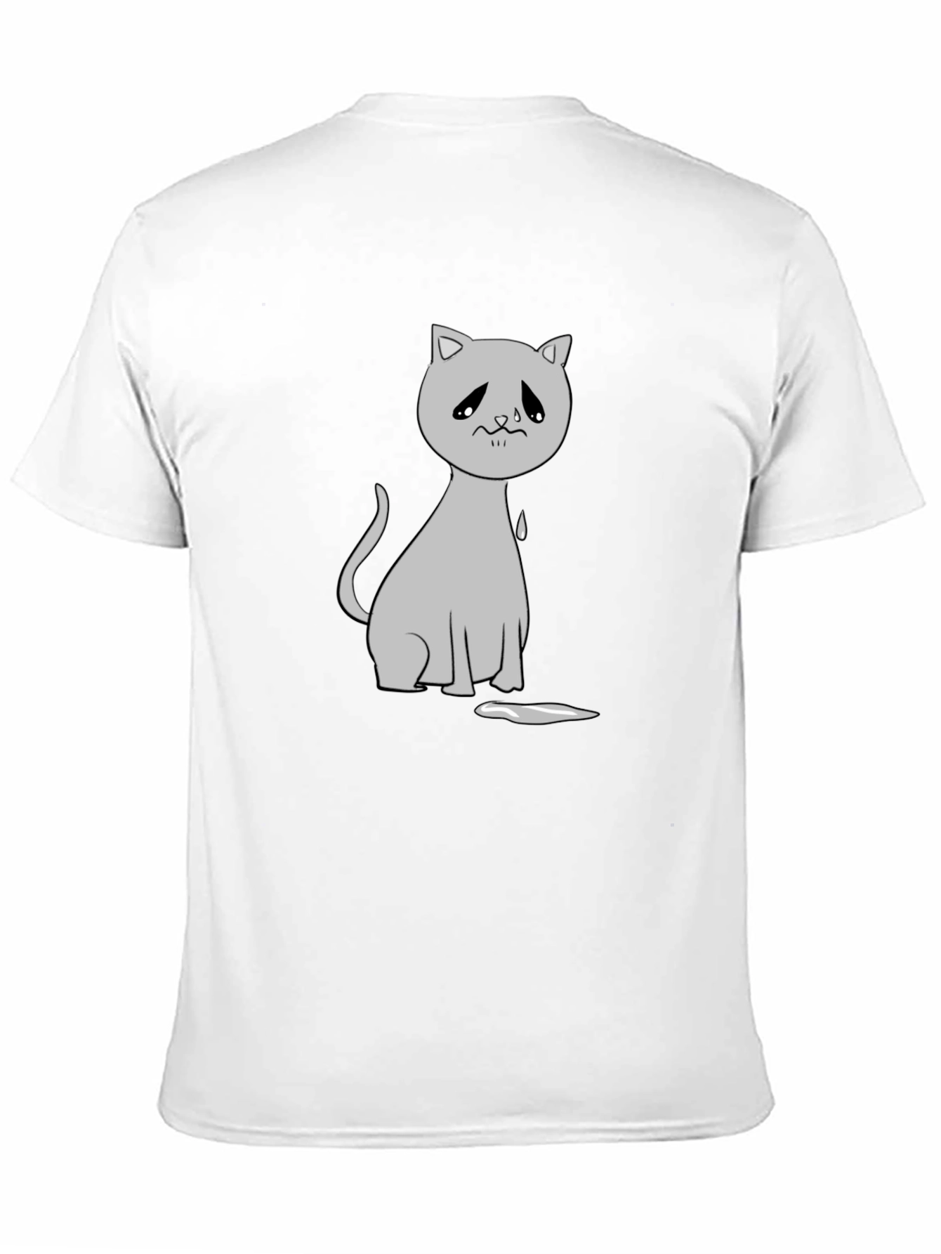 Sad Cat Graphic Tee - Unisex Black T-Shirt