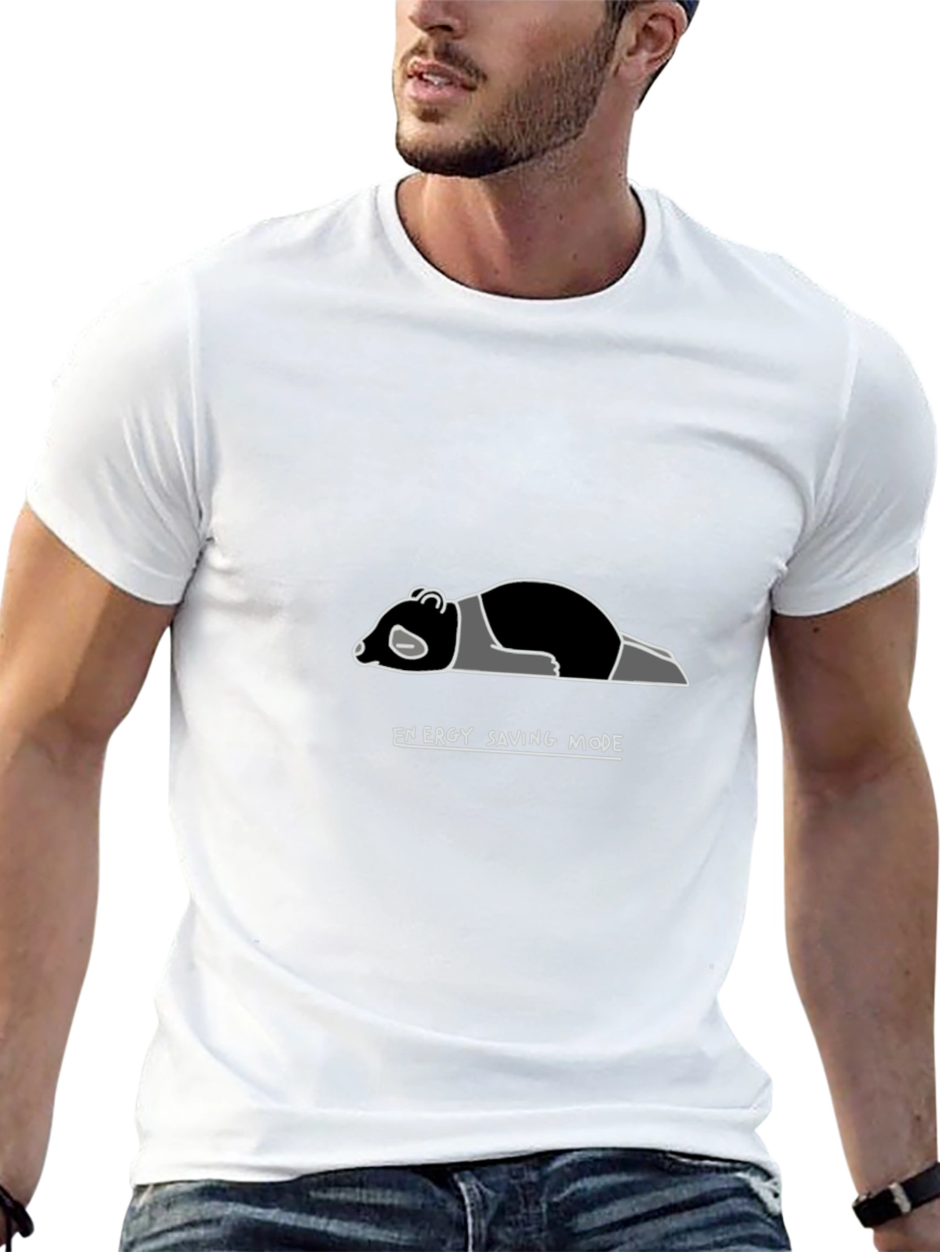 Energy Saving Mode Panda T-Shirt - Soft Cotton Tee