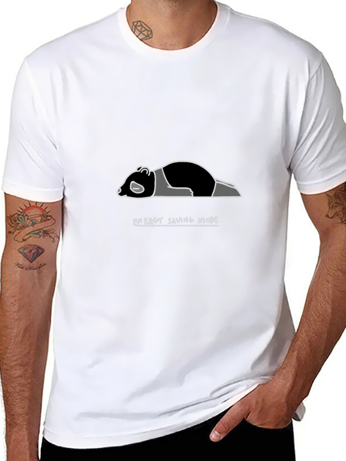 Energy Saving Mode Panda T-Shirt - Soft Cotton Tee