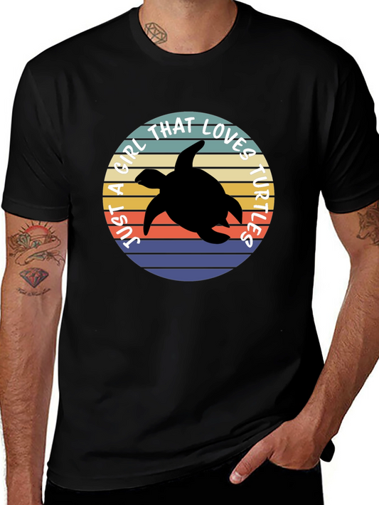 Just a Girl That Loves Turtles Black T-Shirt