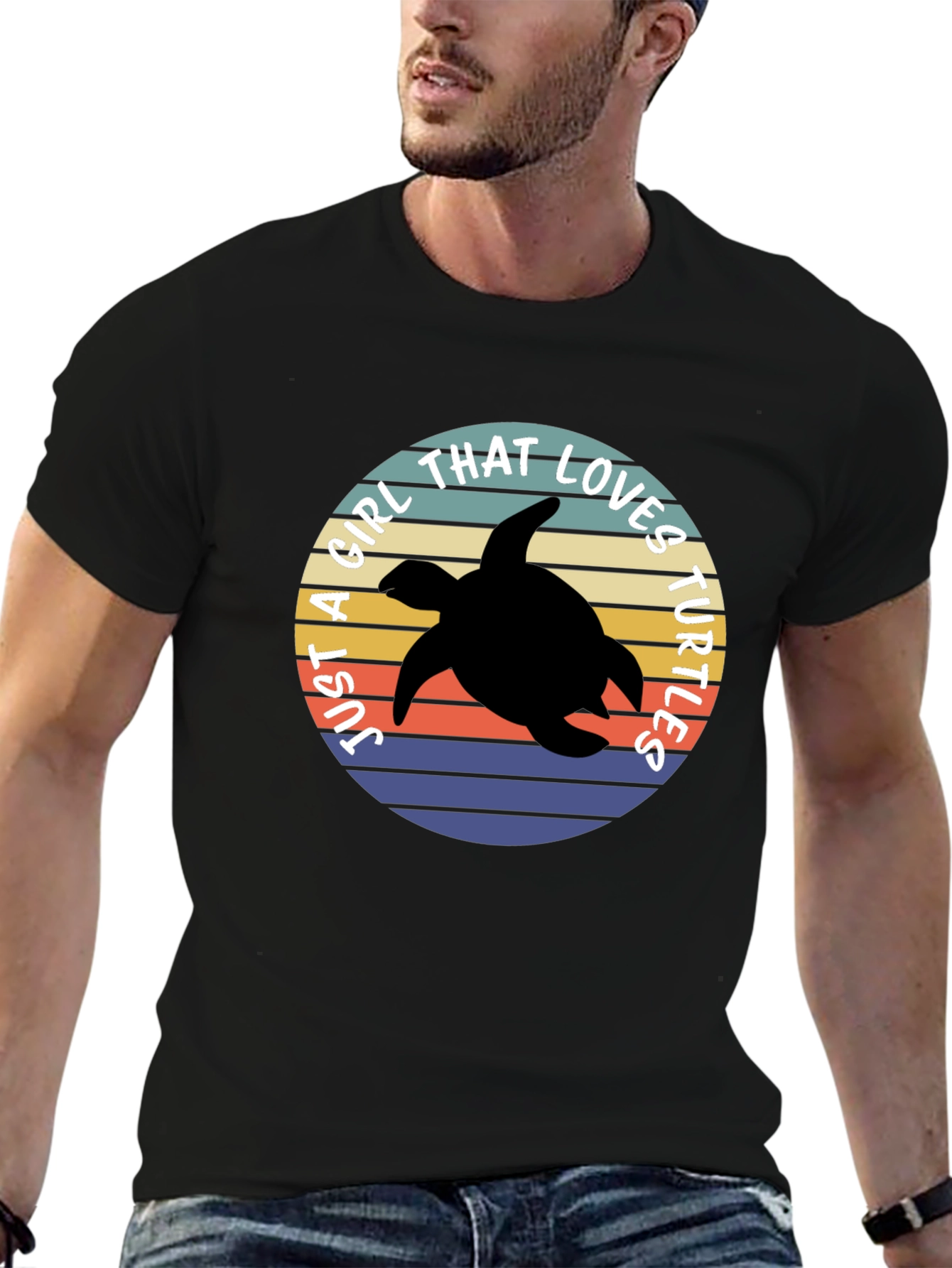 Just a Girl That Loves Turtles Black T-Shirt