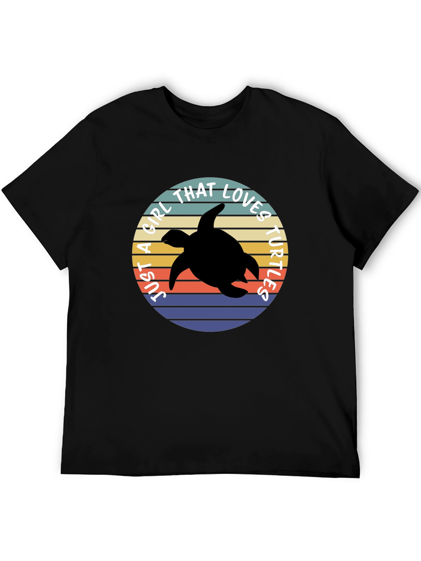 Just a Girl That Loves Turtles Black T-Shirt