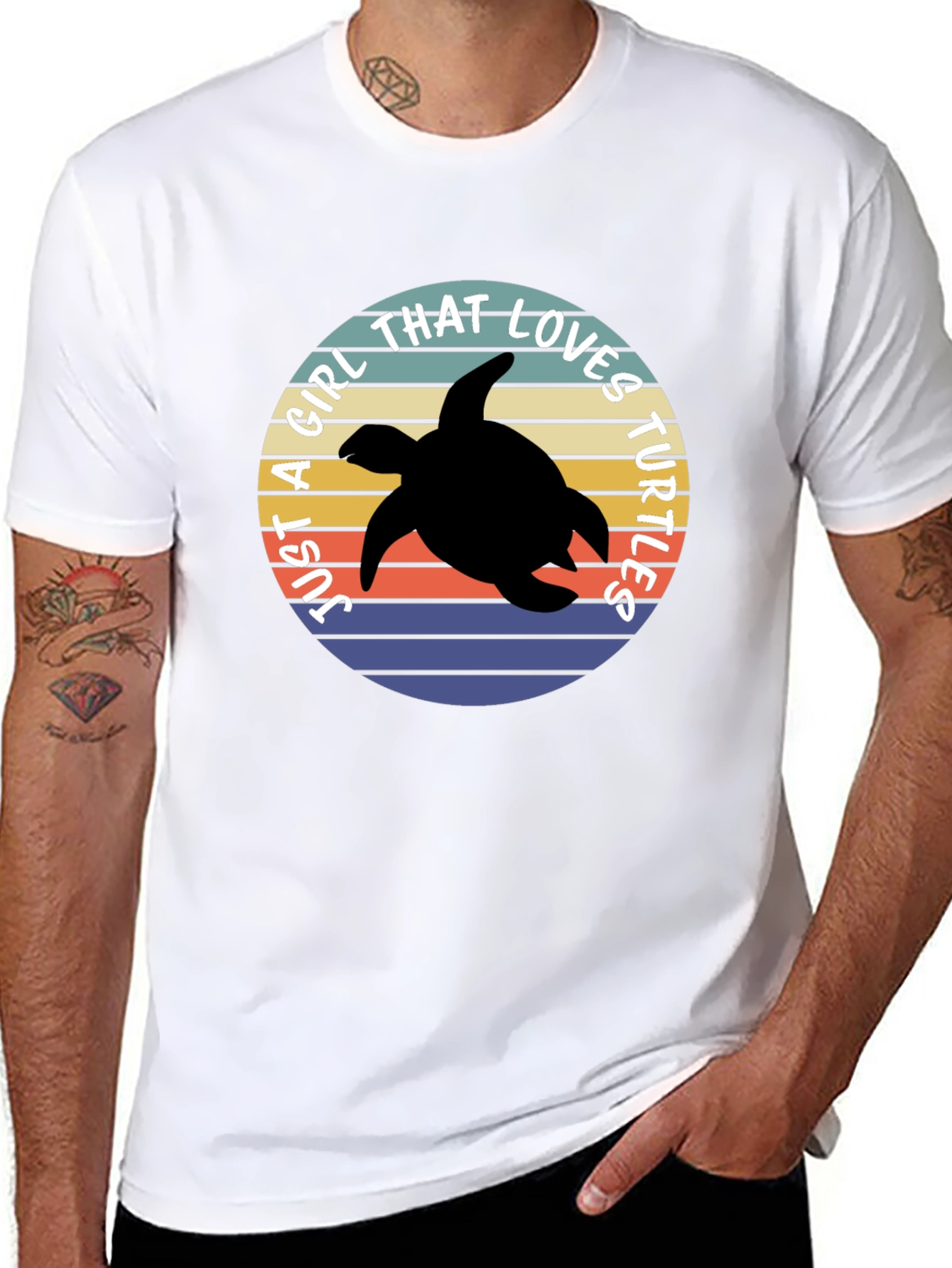 Just a Girl That Loves Turtles Black T-Shirt
