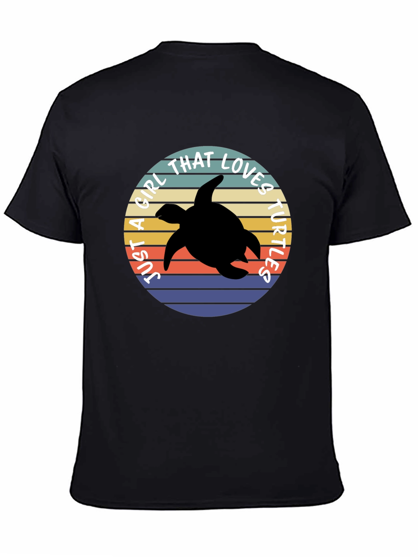Just a Girl That Loves Turtles Black T-Shirt