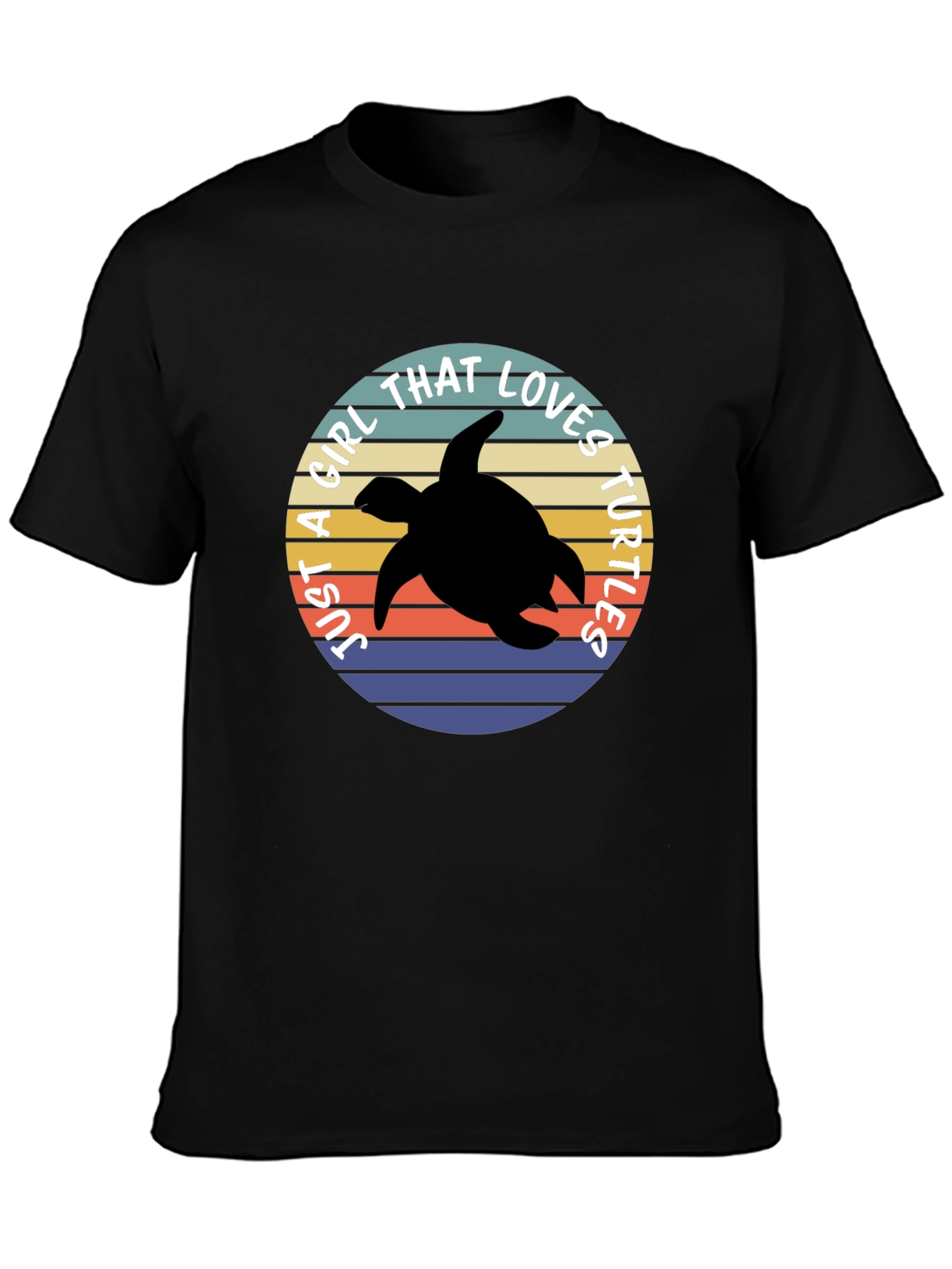 Just a Girl That Loves Turtles Black T-Shirt