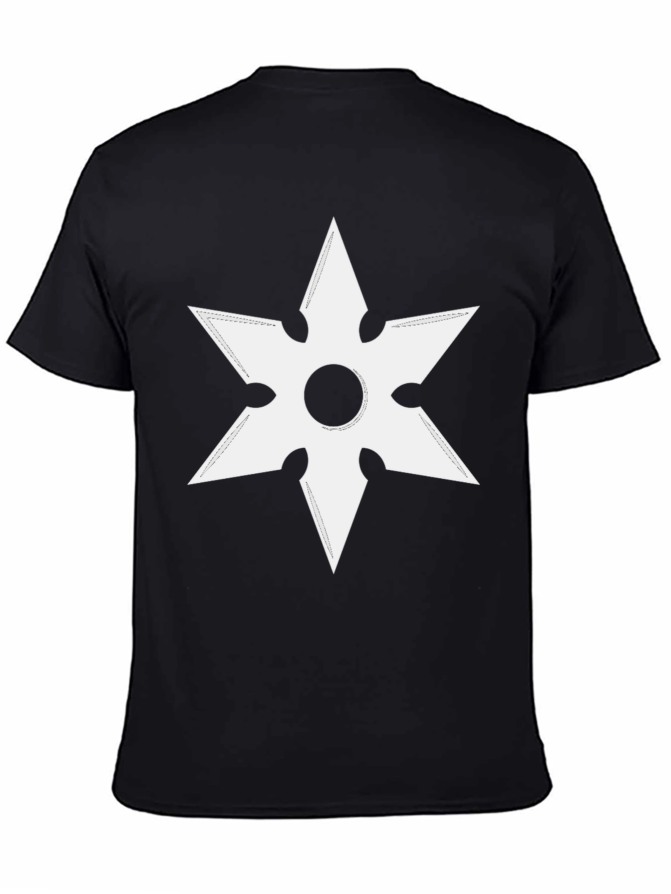 Ninja Star Graphic Tee - Black Cotton T-Shirt