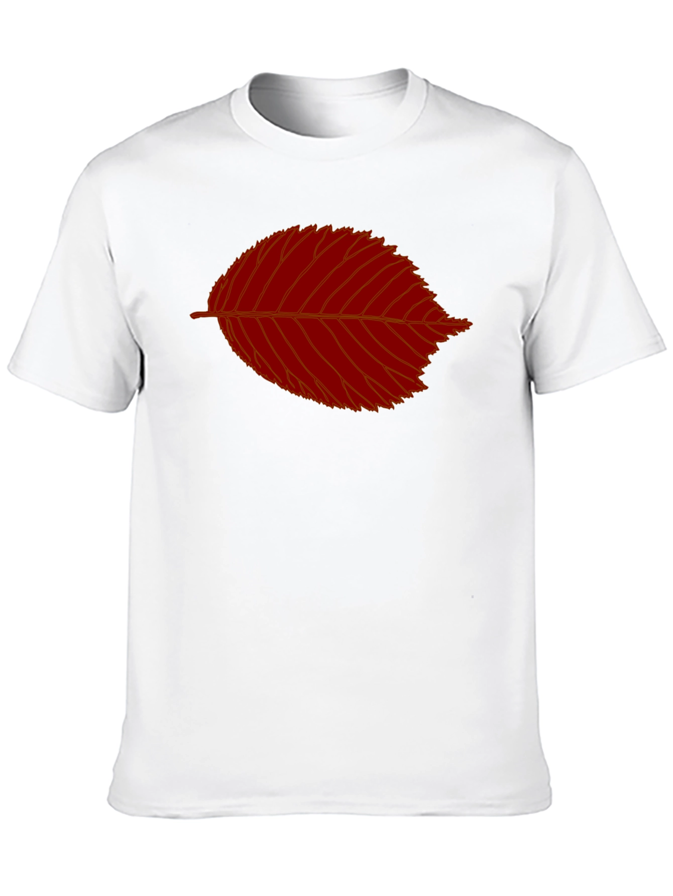 Red Leaf Graphic Black T-Shirt