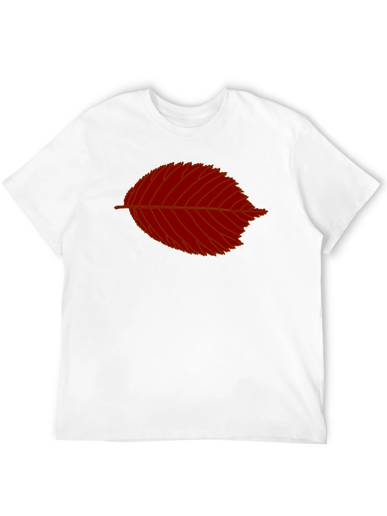 Red Leaf Graphic Black T-Shirt