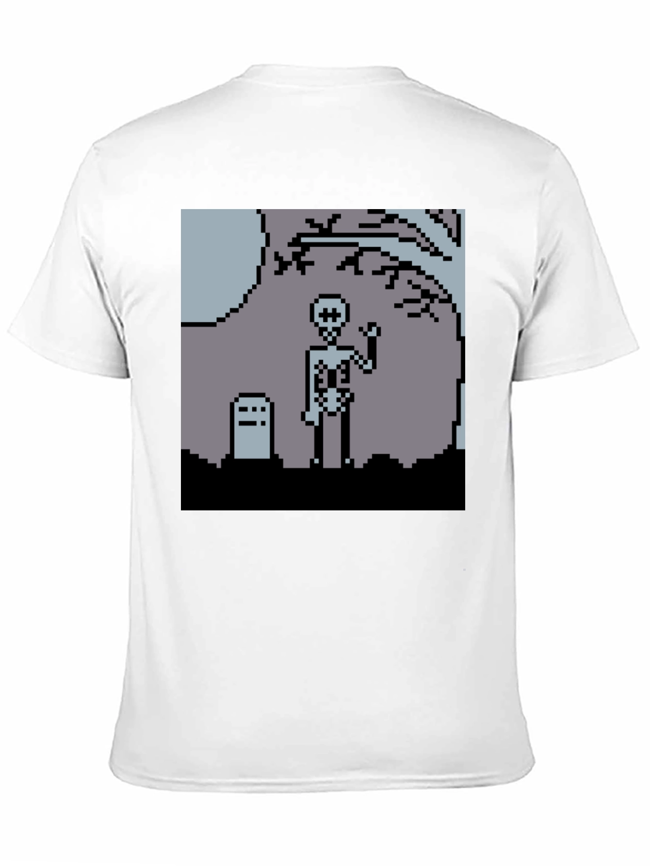 Pixel Skeleton Graphic Tee - Black