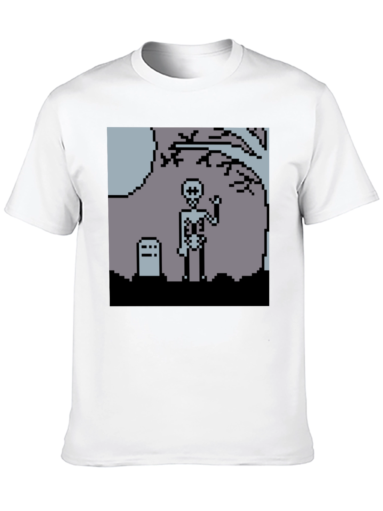 Pixel Skeleton Graphic Tee - Black