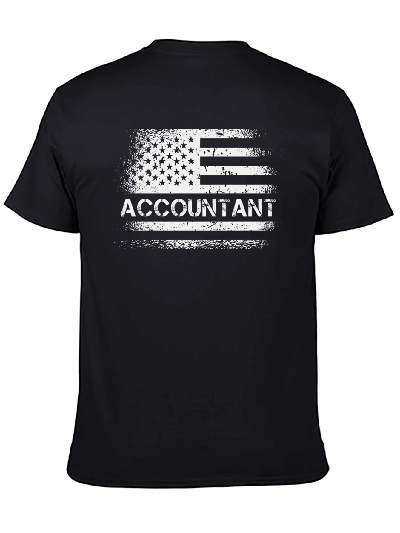 Accountant American Flag Grunge Style T-Shirt