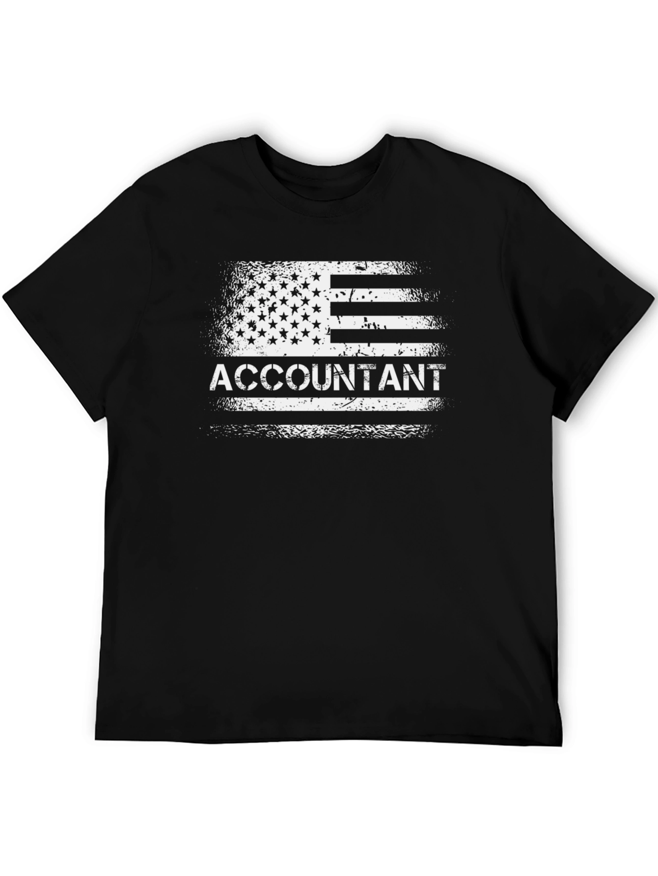Accountant American Flag Grunge Style T-Shirt