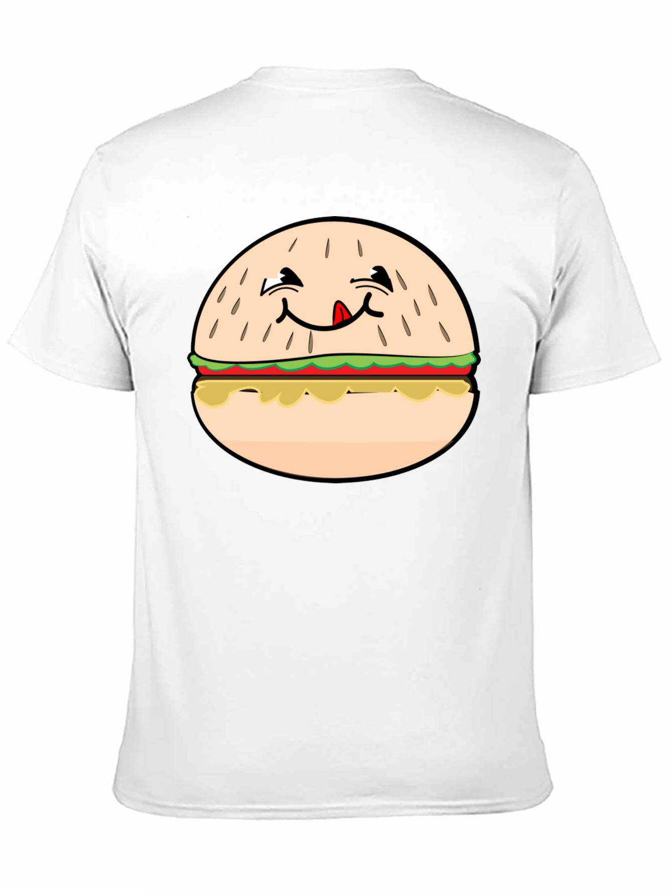 Funny Burger Graphic T-Shirt - Black Crew Neck Tee