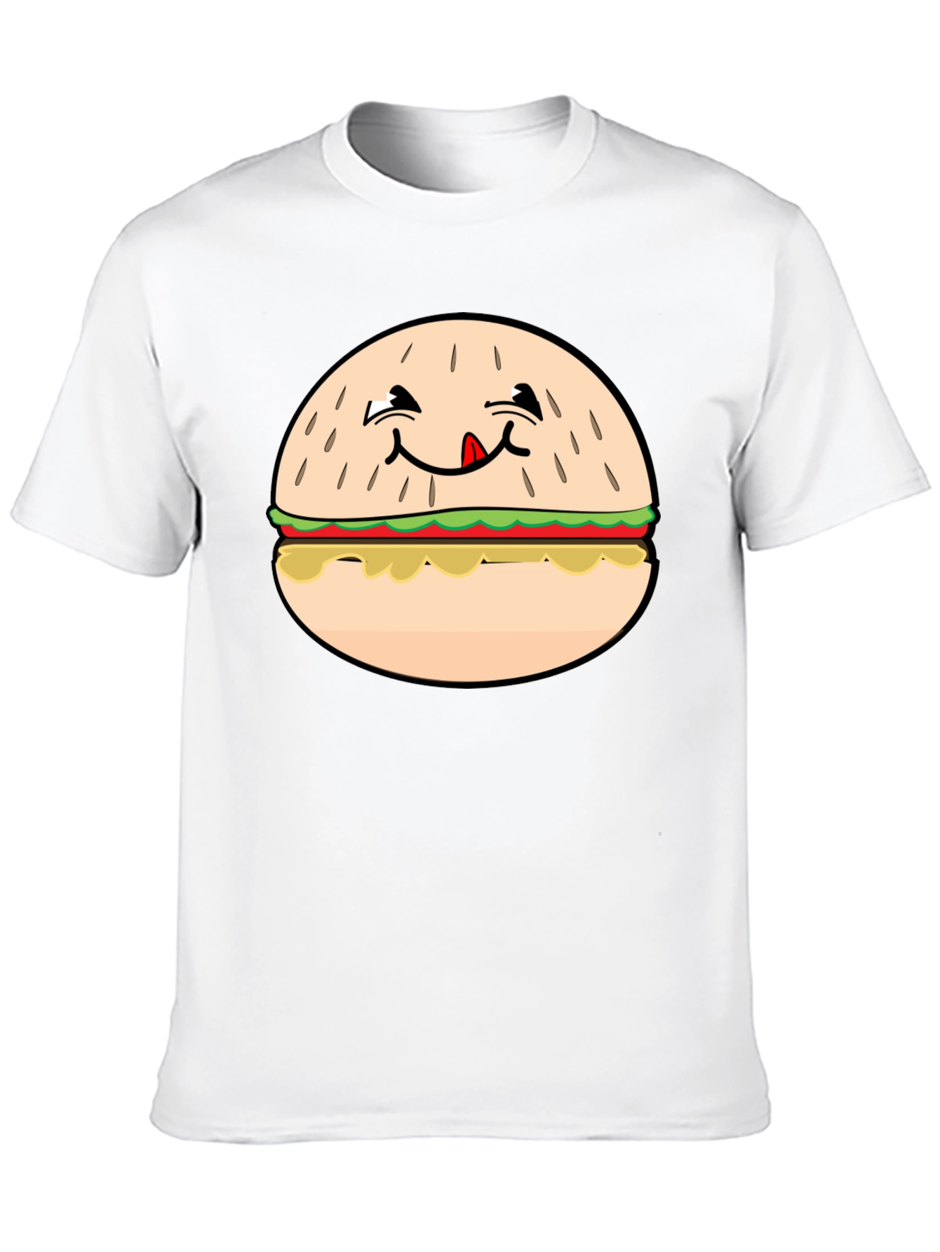 Funny Burger Graphic T-Shirt - Black Crew Neck Tee
