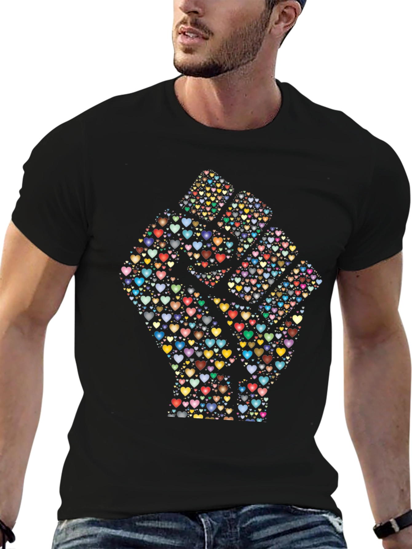 Heart Fist Graphic Tee - Black