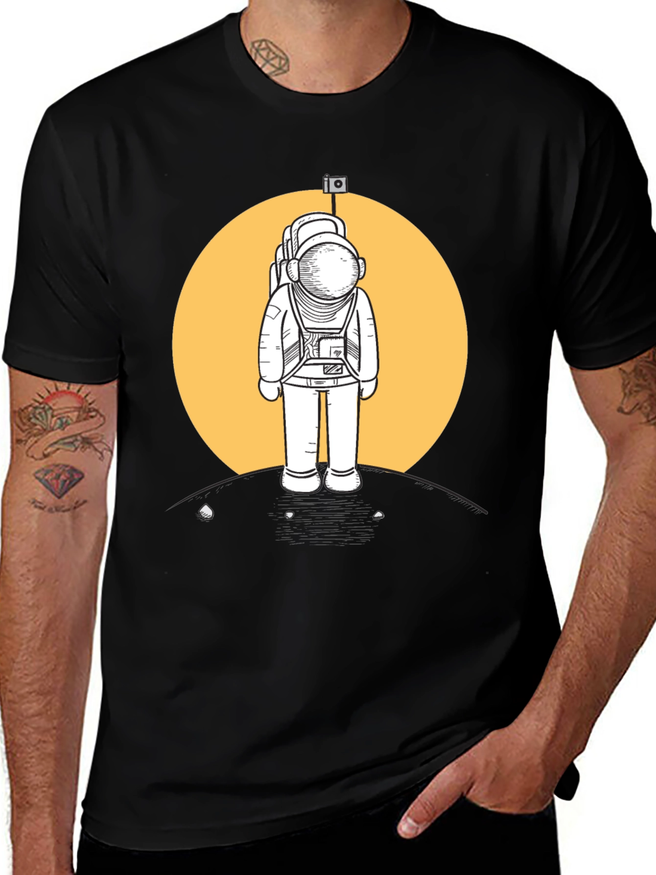Astronaut Moon Landing Graphic T-Shirt