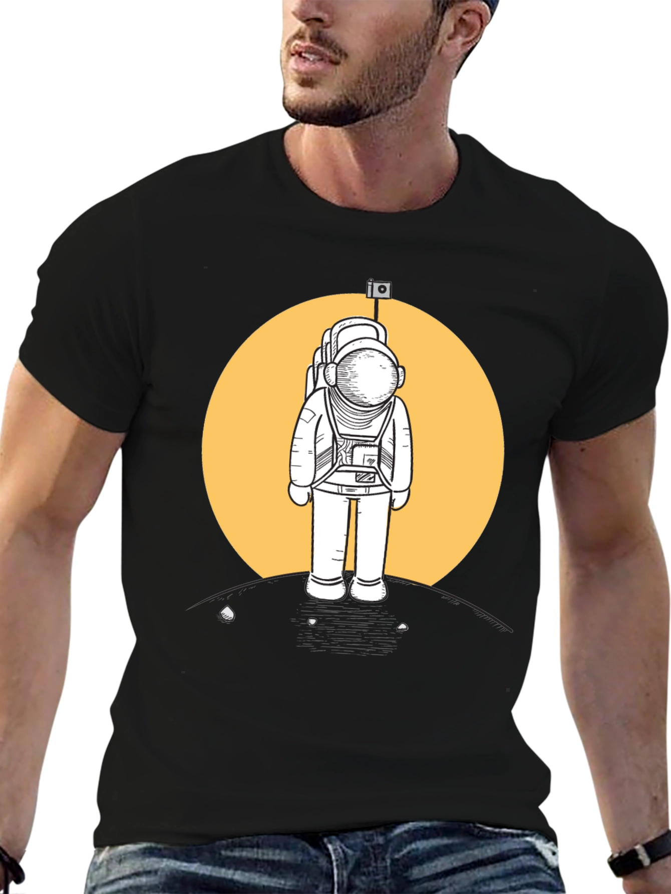 Astronaut Moon Landing Graphic T-Shirt