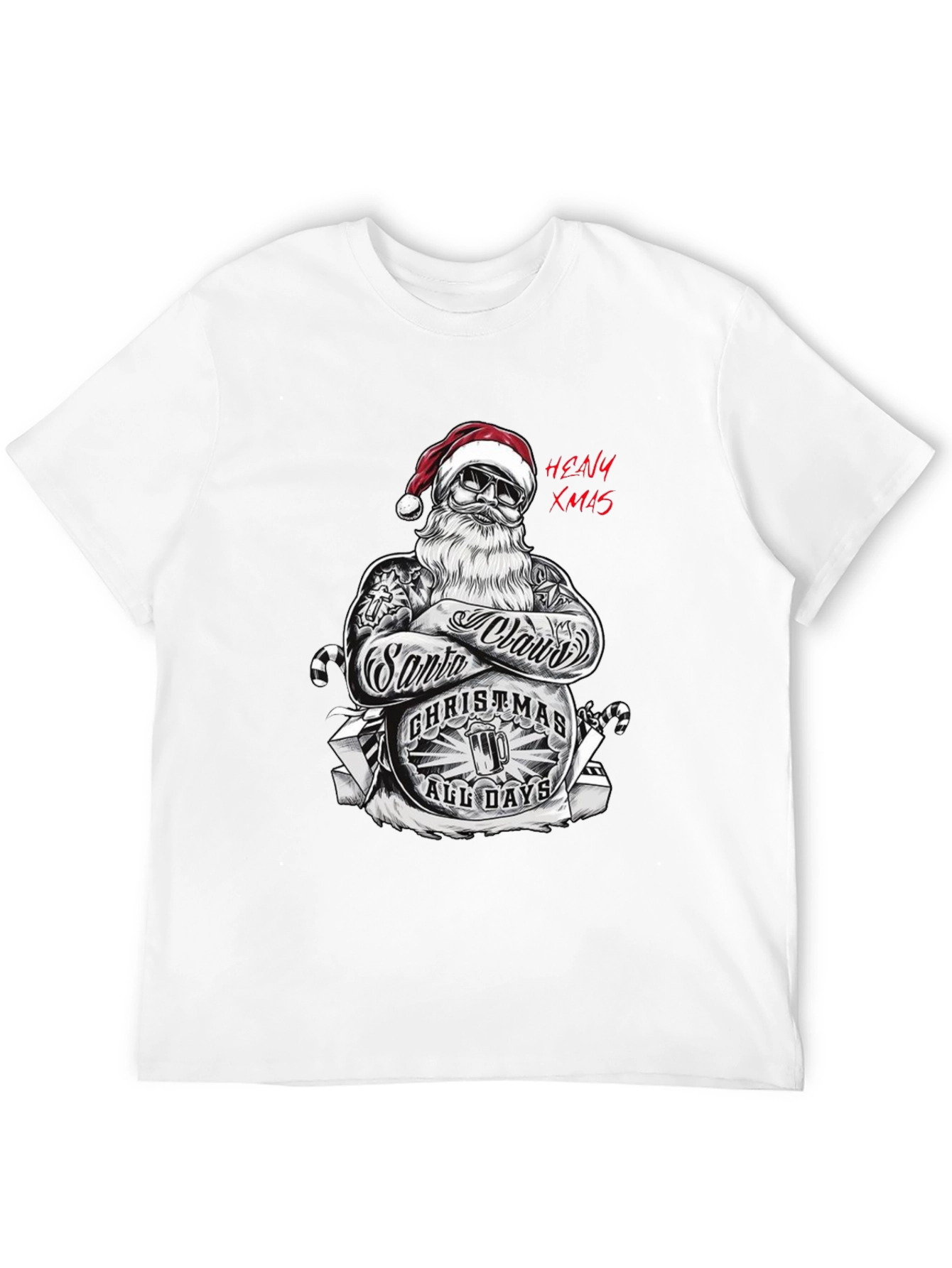 Heavy Xmas Santa Graphic T-Shirt