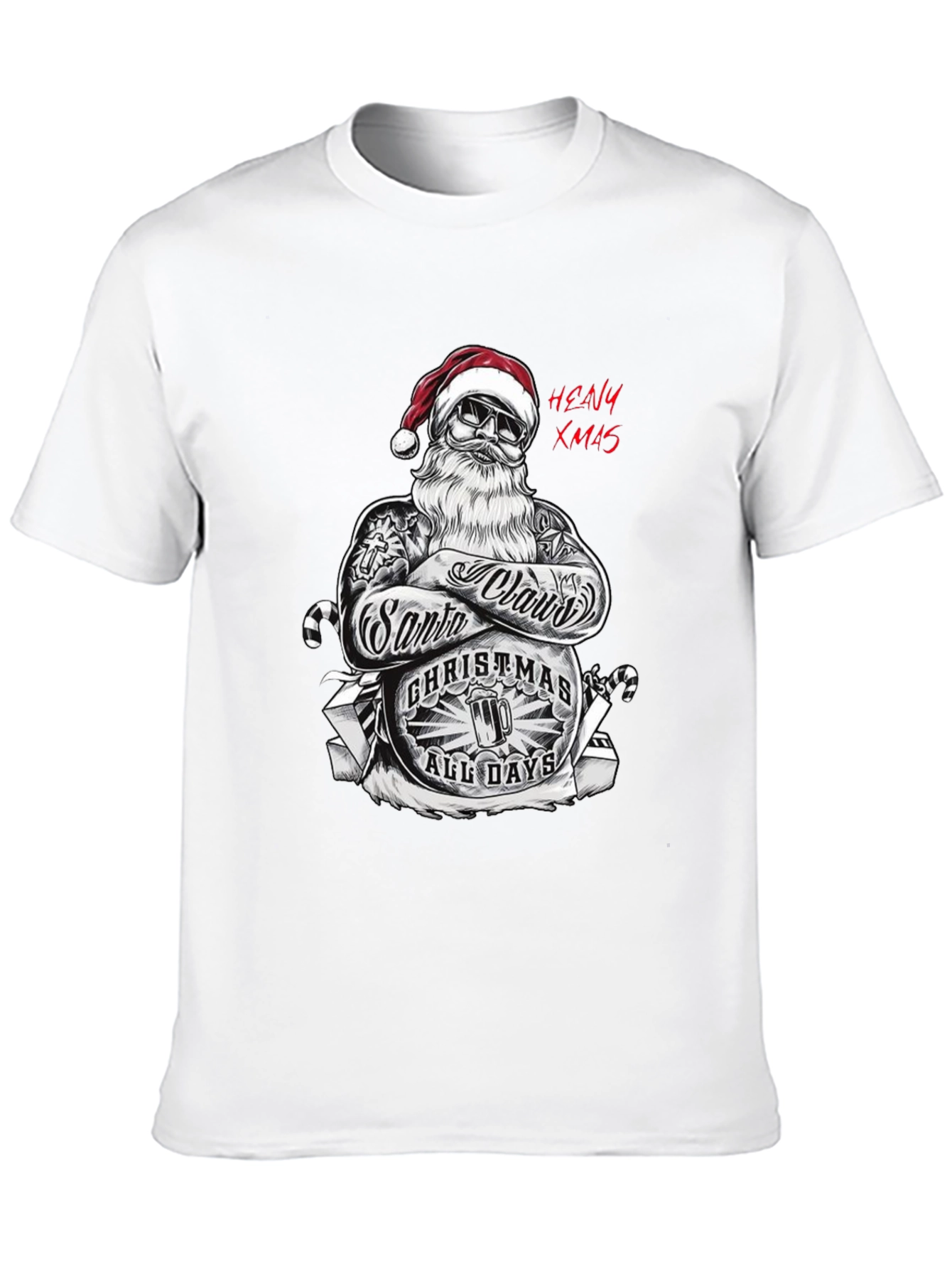Heavy Xmas Santa Graphic T-Shirt
