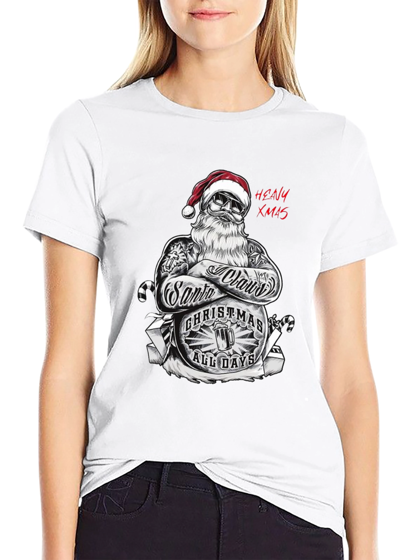 Heavy Xmas Santa Graphic T-Shirt