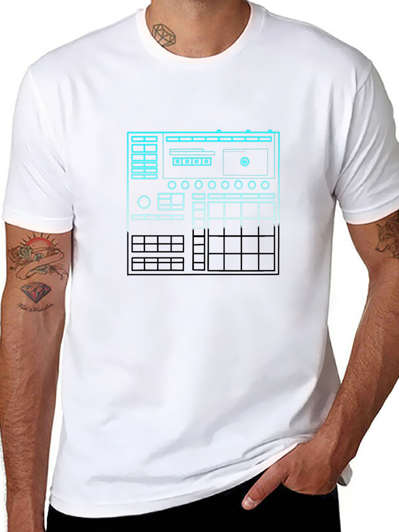 DJ Mixer Graphic Tee - Black Cotton T-Shirt