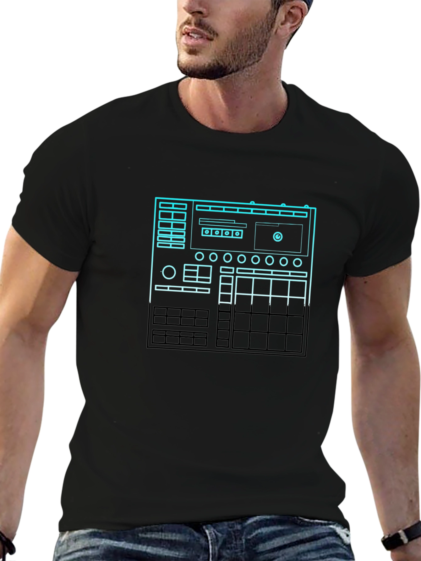 DJ Mixer Graphic Tee - Black Cotton T-Shirt