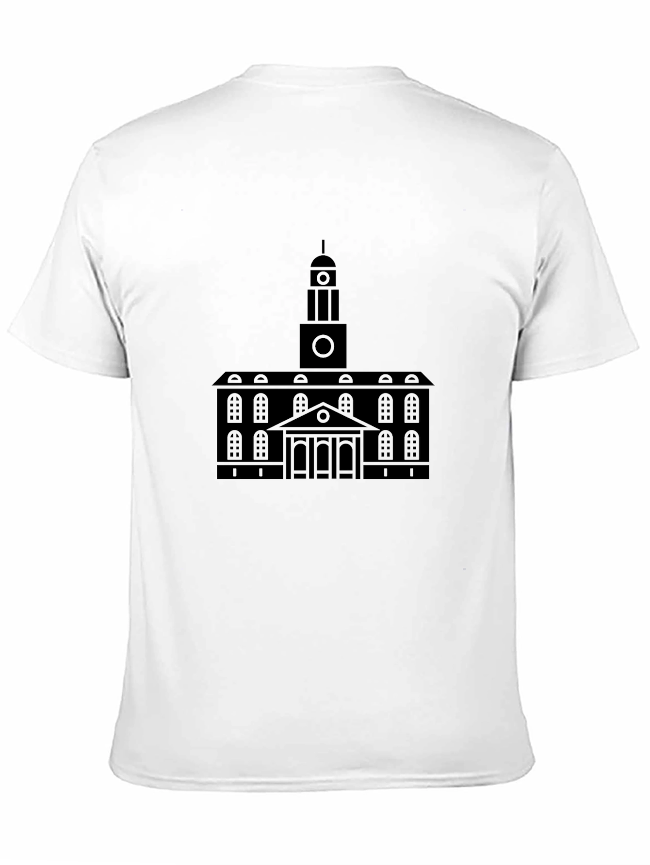 Black Building Print Crew Neck T-Shirt