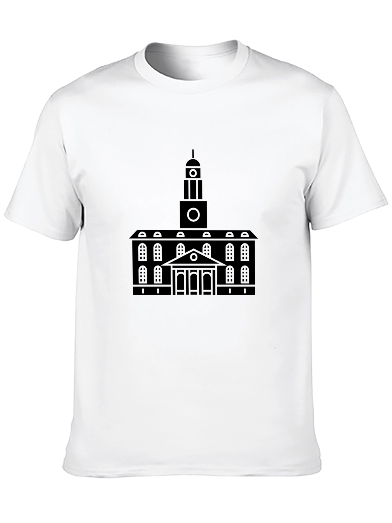 Black Building Print Crew Neck T-Shirt