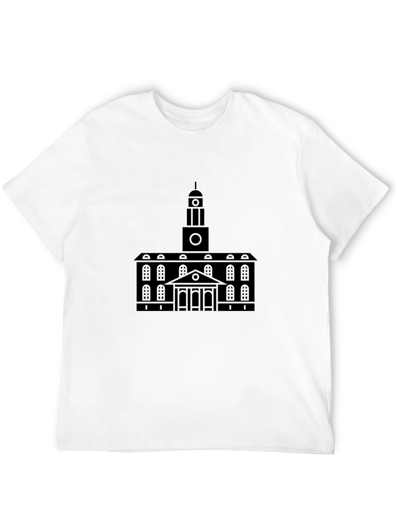 Black Building Print Crew Neck T-Shirt