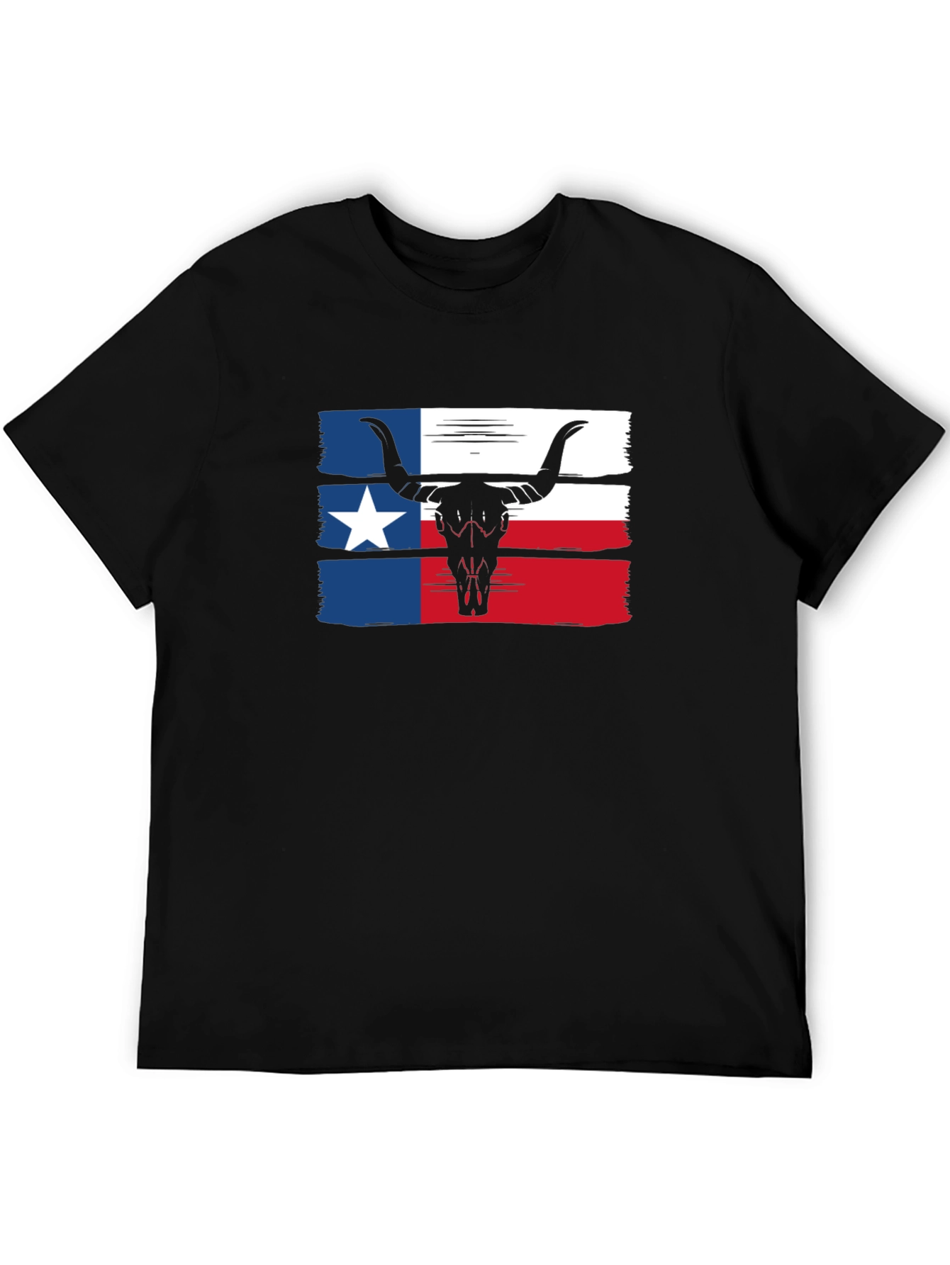 Texas Flag Bull Skull Graphic Tee