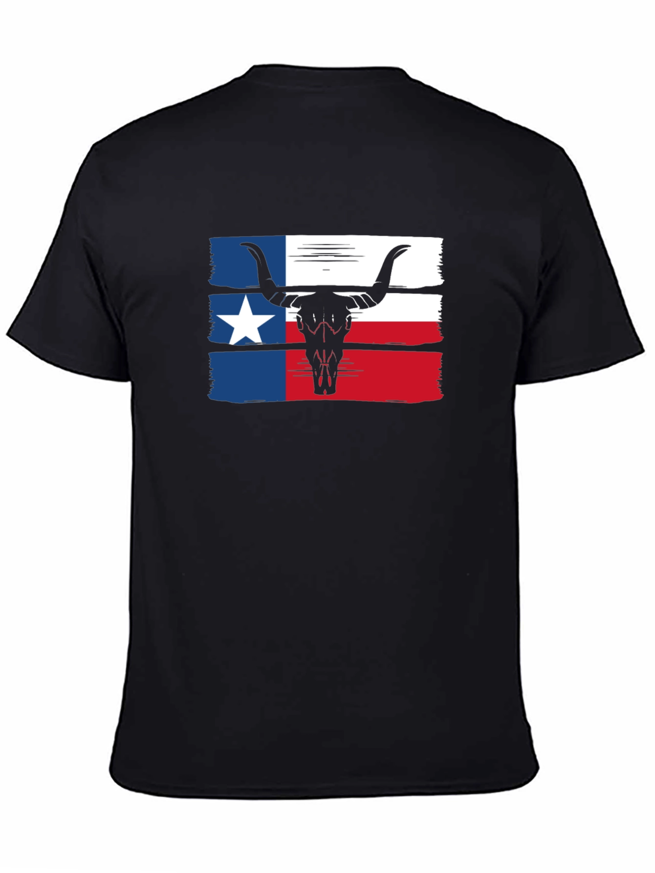 Texas Flag Bull Skull Graphic Tee