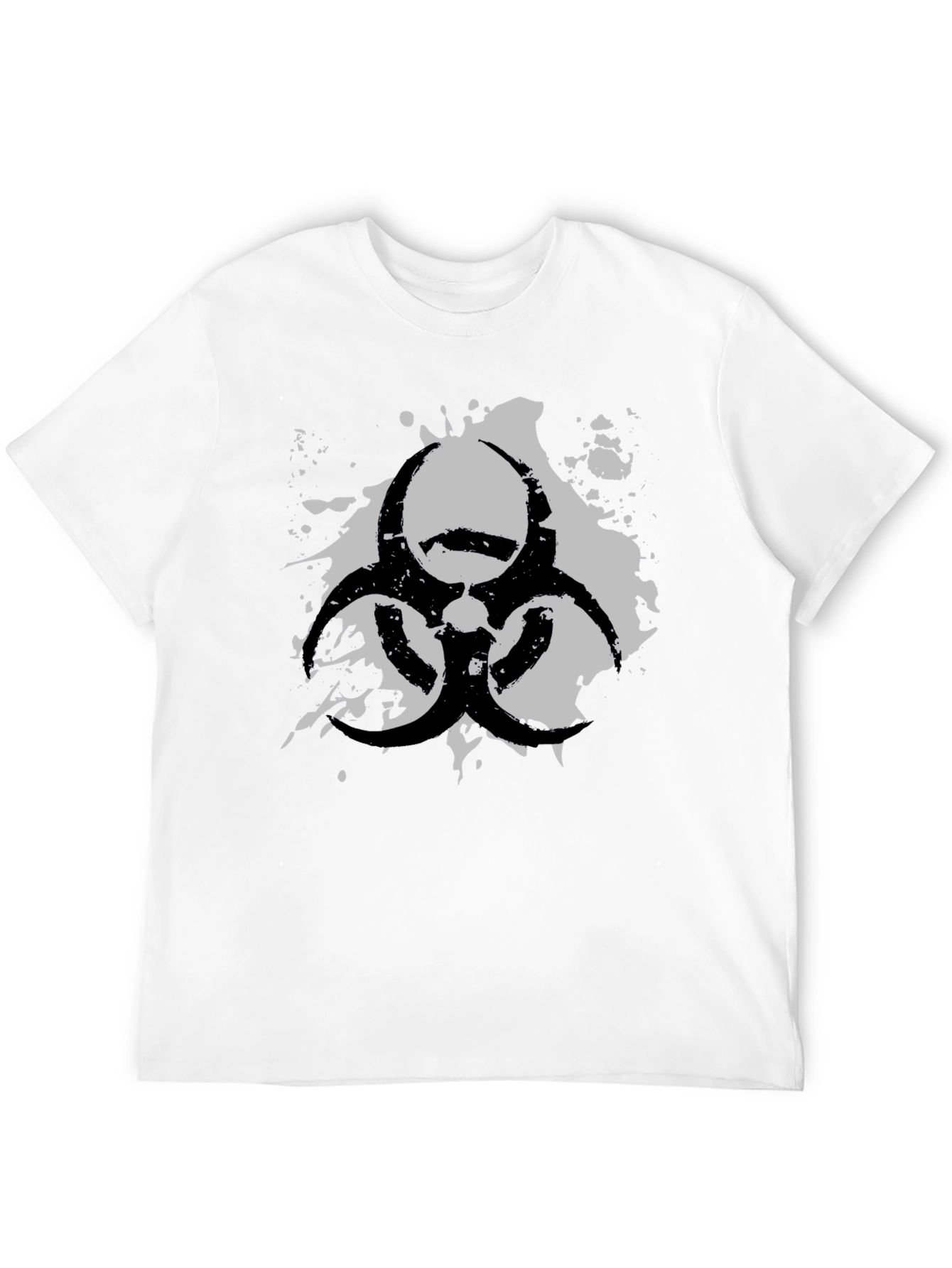 Biohazard Symbol Graphic T-Shirt - Grunge Style