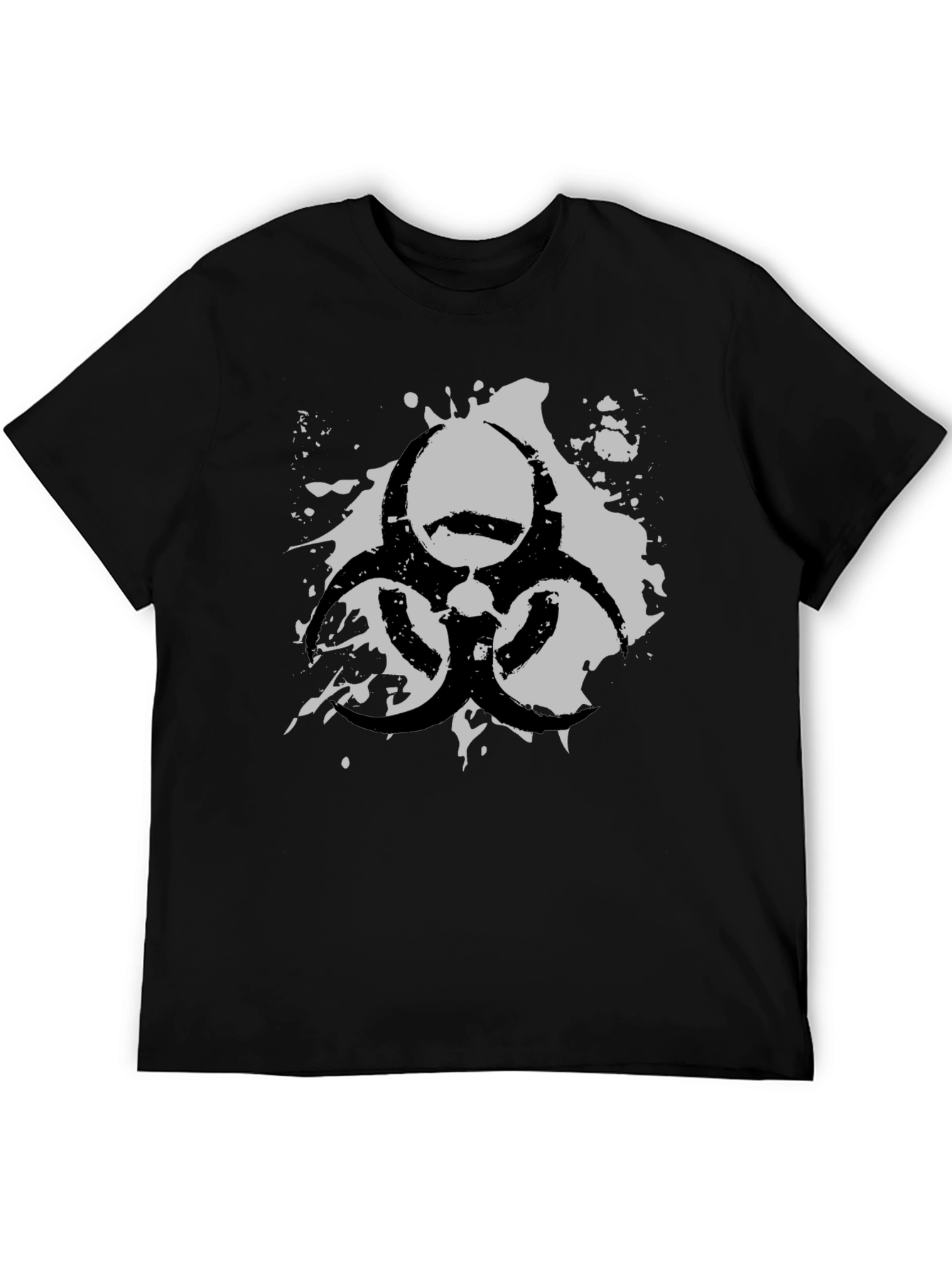 Biohazard Symbol Graphic T-Shirt - Grunge Style