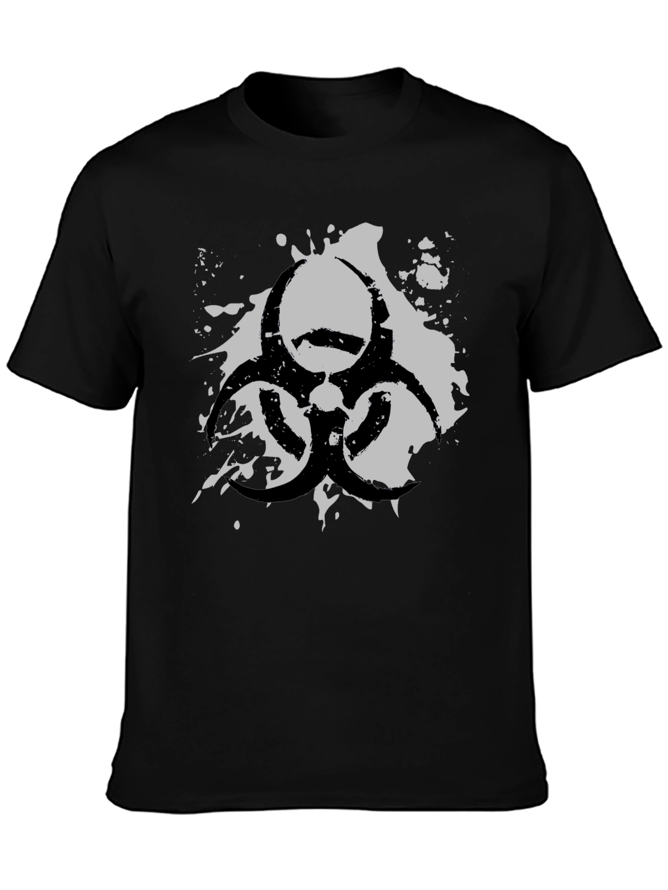 Biohazard Symbol Graphic T-Shirt - Grunge Style