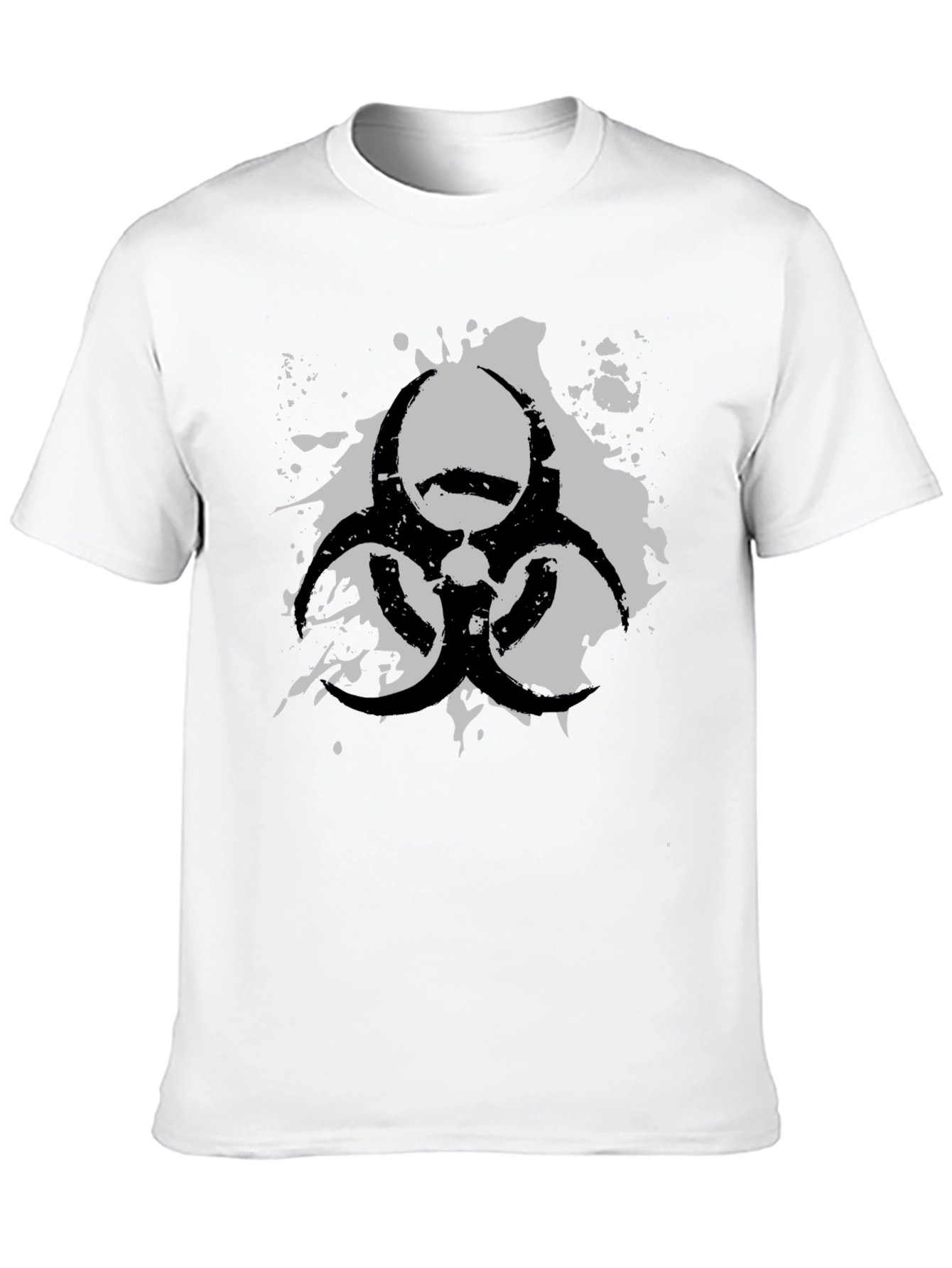 Biohazard Symbol Graphic T-Shirt - Grunge Style