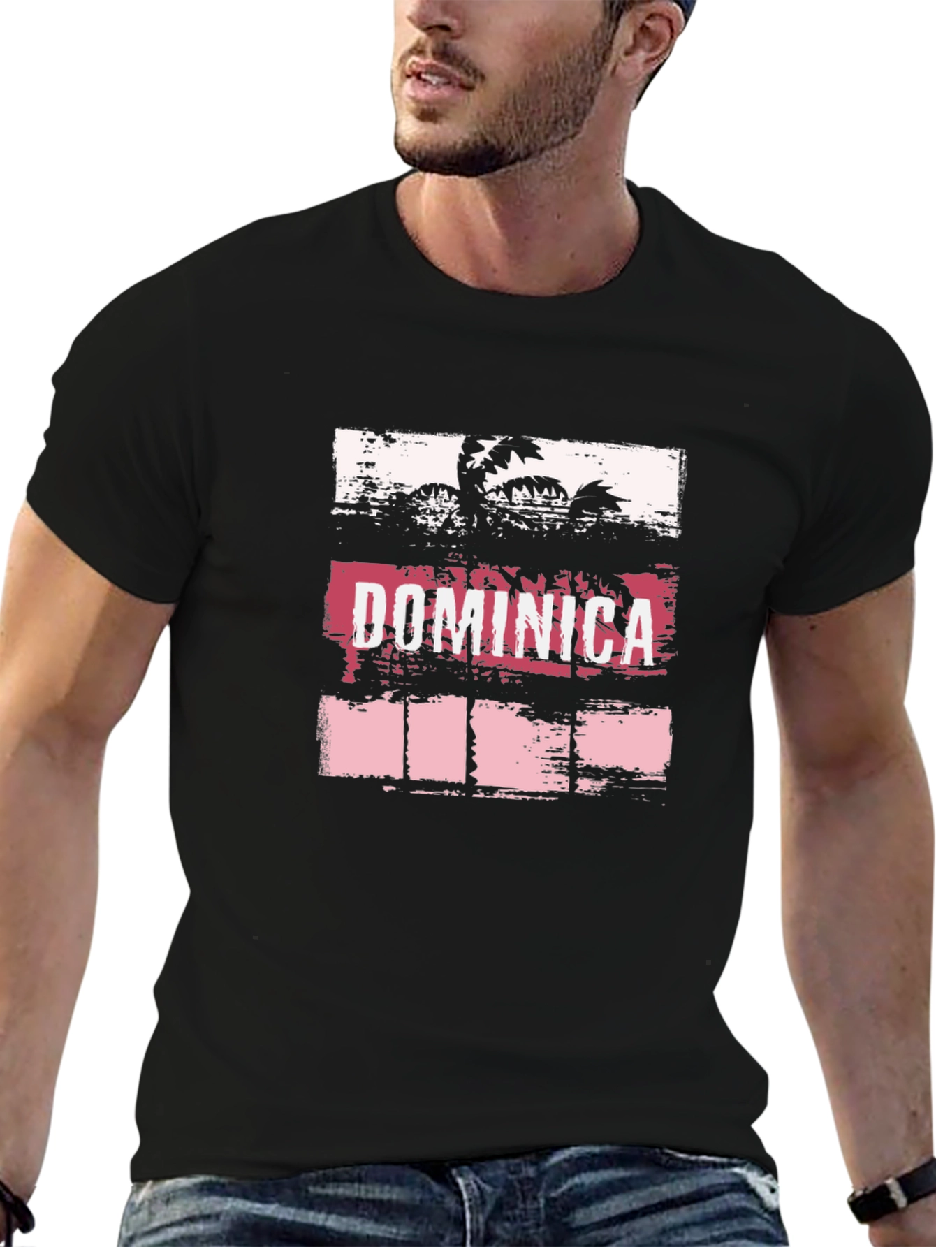 Dominica Palm Tree Graphic T-Shirt