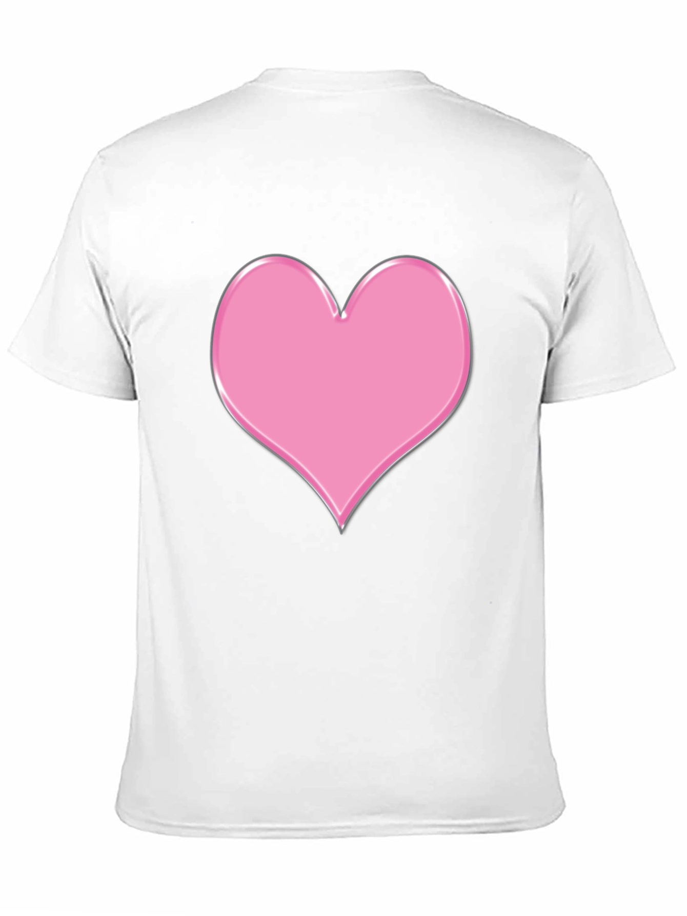 Pink Heart Graphic Black T-Shirt