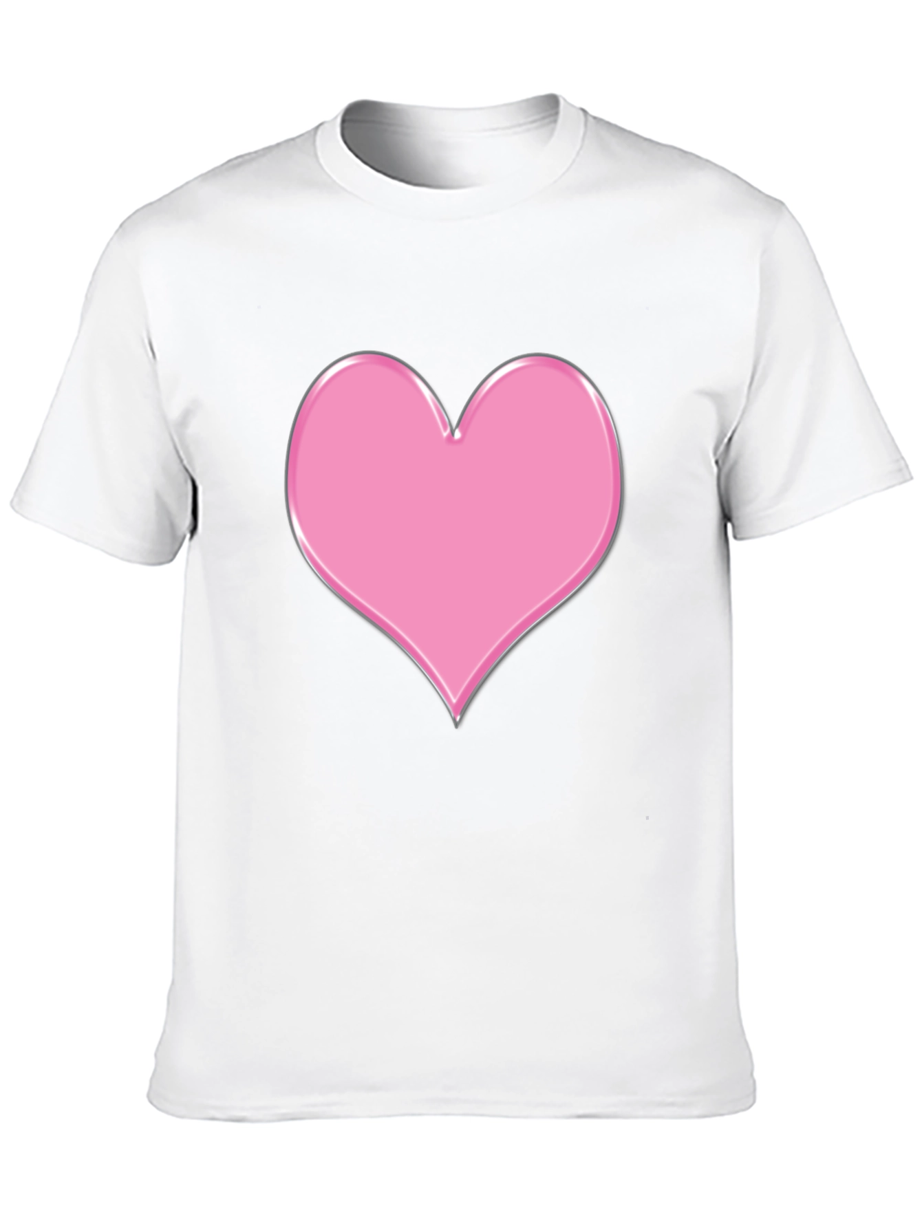 Pink Heart Graphic Black T-Shirt