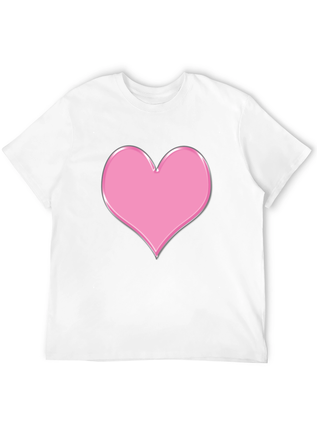 Pink Heart Graphic Black T-Shirt