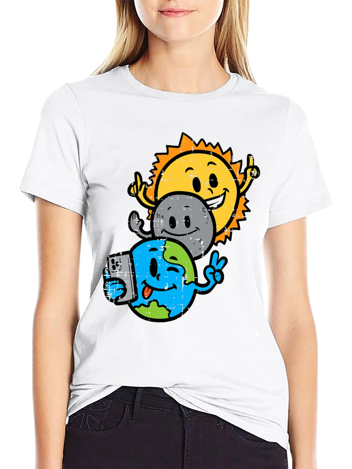 Sun Moon Earth Graphic T-Shirt