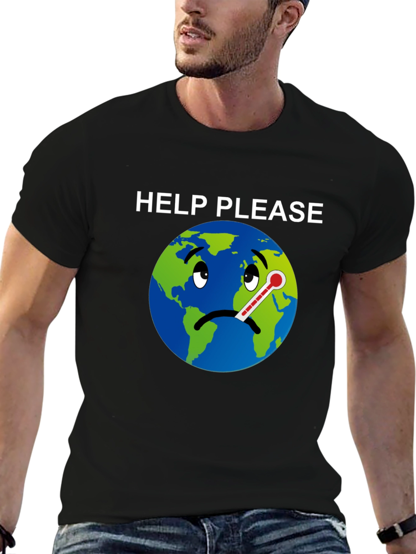 Help Please Graphic T-Shirt - Climate Change Awareness