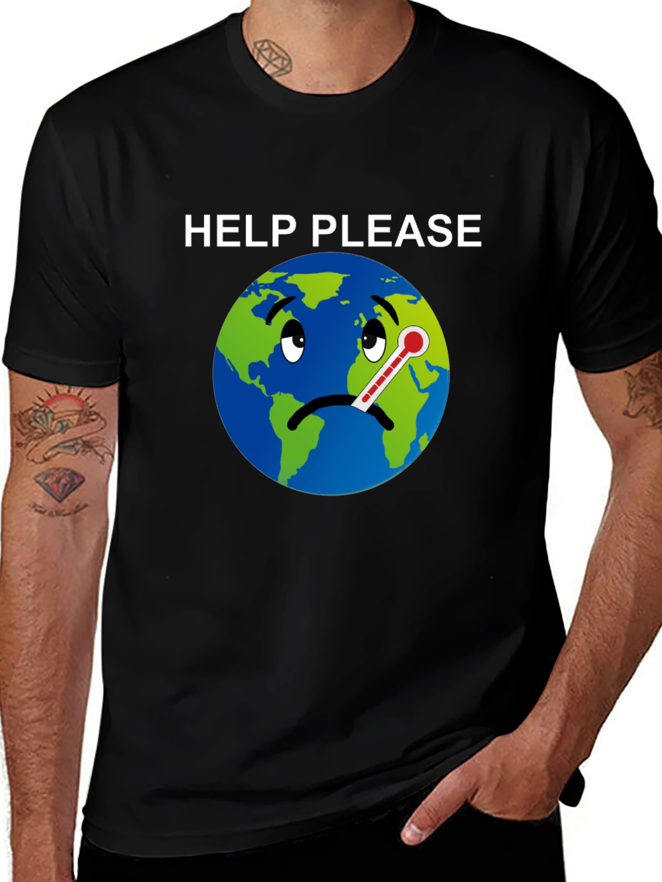 Help Please Graphic T-Shirt - Climate Change Awareness