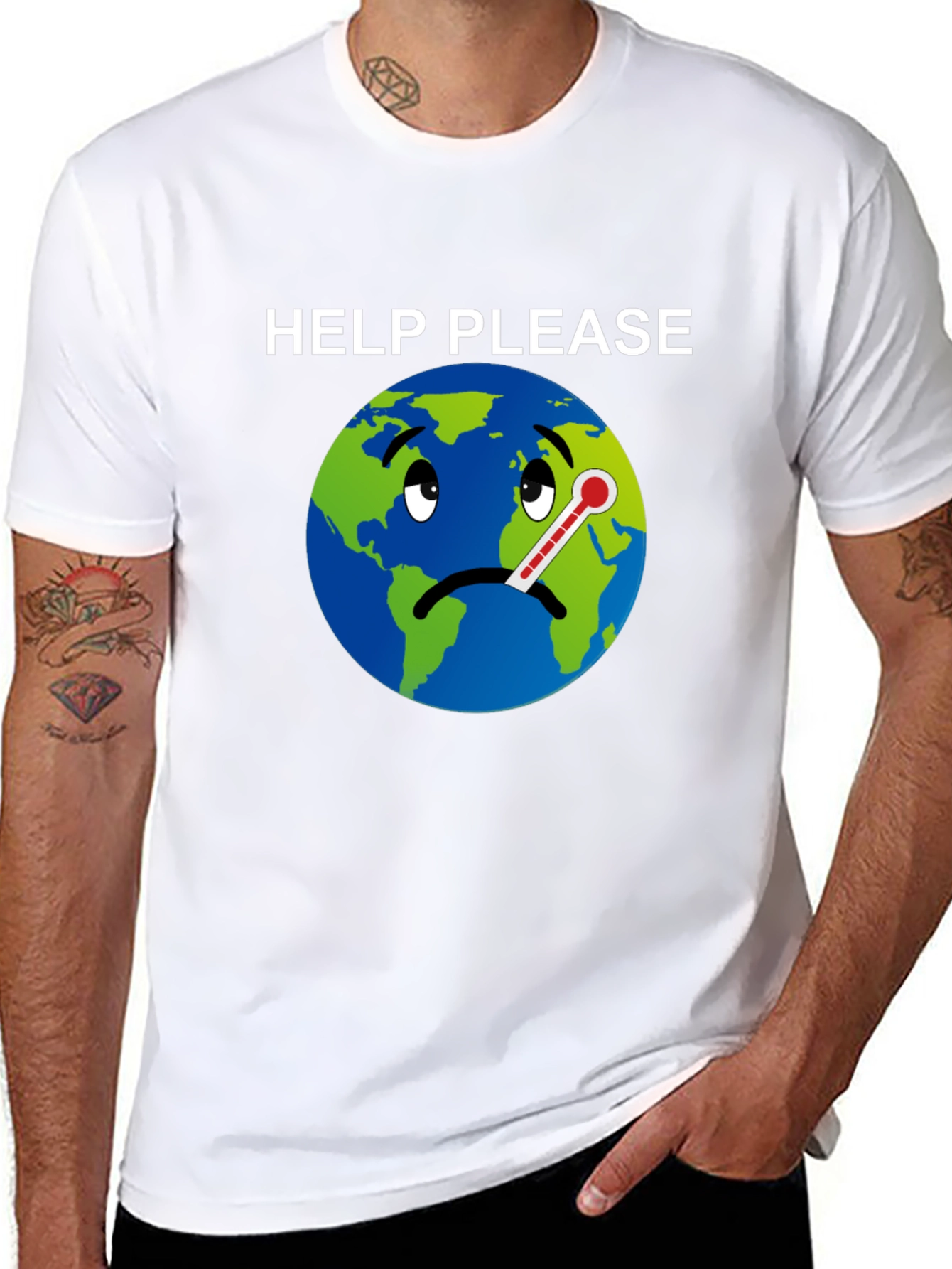 Help Please Graphic T-Shirt - Climate Change Awareness