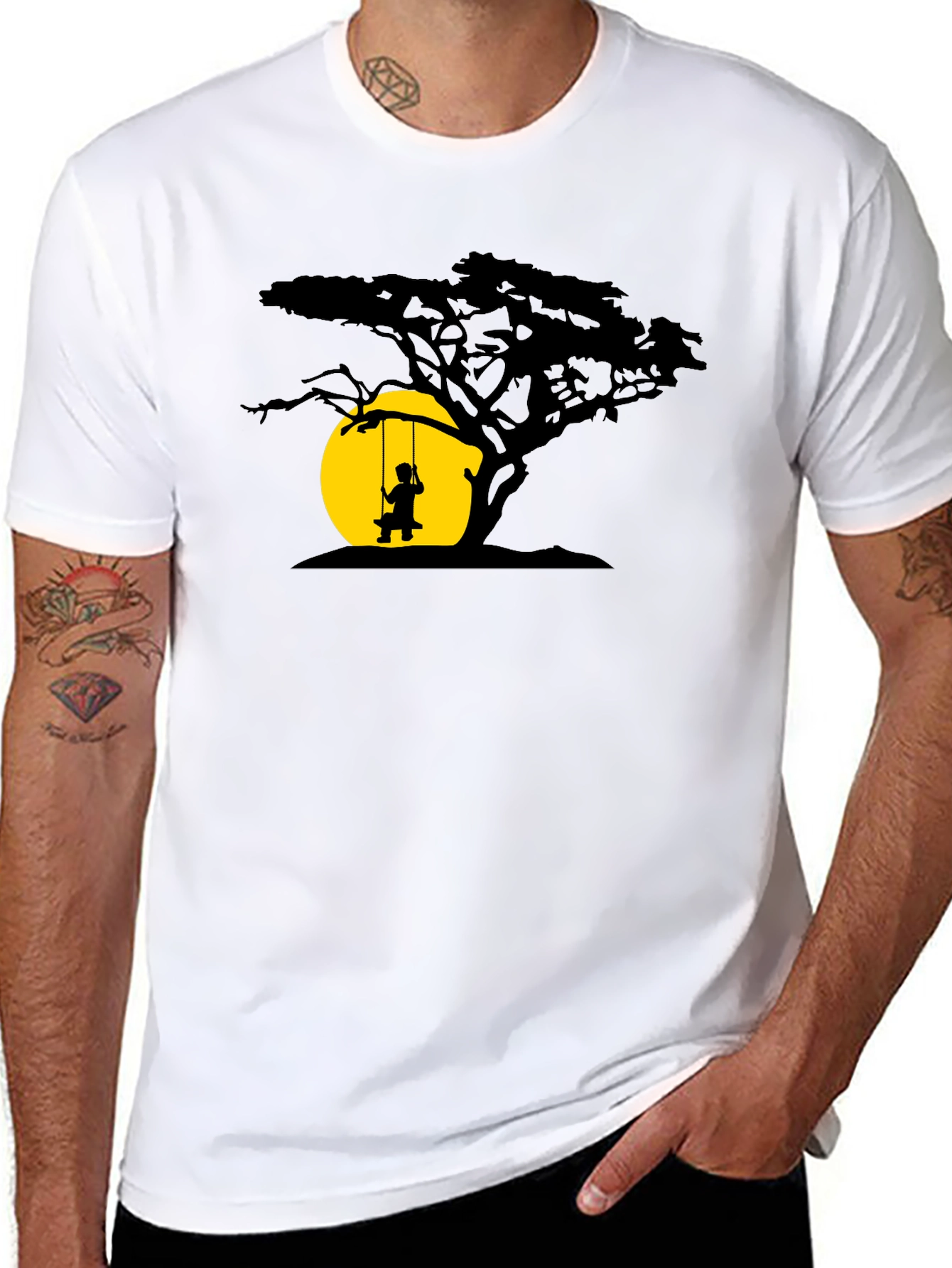 Silhouette Tree & Swing Graphic T-Shirt